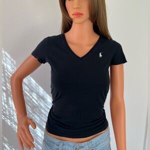 ❌SOLD❌Y2K Style Ralph Lauren Black V-Neck Tee